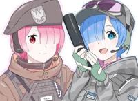 画师把蕾姆画成“战术少女”，冲锋枪比魔法好用多了！