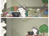 森林系漫画：请女朋友吃汉堡不浪漫吗？小黄犬的冷笑话日常