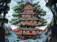 动漫中的房子都很有特色，不仅造型古灵精怪，连选址都别具一格