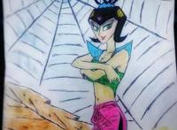 她是《葫芦小金刚》中的第一反派，葫芦娃几乎都败在她手下！