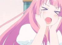 二次元动漫里超可爱粉发萌萌哒女孩