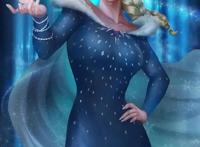 冰雪奇缘2：大师画风下的艾莎，冰晶礼服的艾莎经典还原动画形象