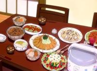 《夏目友人帐》好看好吃的美食，家人聚餐很温馨，馒头存在感很高