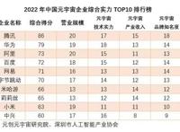 2022年中国元宇宙综合实力十强企业
