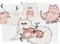 漫画：五条猫和小虎崽子，咒术回战猫系漫画，白猫养萌虎