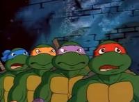 最经典的1987版，为了消灭忍者神龟，斯雷德制造了变异忍者蛙
