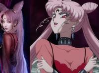 美少女战士cos：黑暗淑女性感，倩妮迪只能用“呼之欲出”来形容