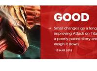 7.0分不错《进击的巨人2》IGN评分出炉剧情重复