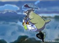 手绘宫崎峻动漫，身后有个怪兽男人默默守护