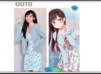 《租借女友》服饰动漫和现实对比，动漫“C”级，现实“A”级