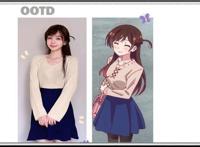 《租借女友》服饰动漫和现实对比，动漫“C”级，现实“A”级