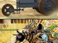 天晴烂漫和JOJOSBR的奇妙的联动，一个骑马，一个开车