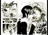 《七大罪》漫画333话，艾斯卡诺燃尽自己并且去世，玛琳深情吻别