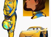 画师创作将动画角色拟人化，闪电麦昆就让你感觉强的看不见车尾灯