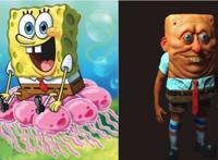 当卡通角色来到了三次元，蓝精灵可爱死了，看到海绵宝宝真身惊了