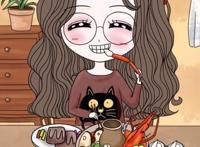 动漫中的吃货少女，想抱回家，但是怕养不起！