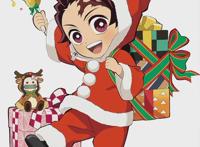 鬼灭之刃过圣诞，炭治郎化身圣诞老人，米豆子成为可爱小麋鹿