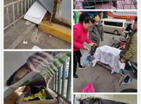 流浪狗妈被主人抛弃，带着三只小狗，见人就粘，拼命摇尾求助