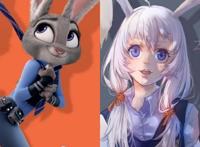 《疯狂动物城》全员拟人化，朱迪成清纯美少女，尼克变痞帅太撩人