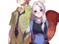 《疯狂动物城》拟人插画：狐狸男神和兔女郎日漫画风，这CP我爱了