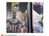 《美国队长4》动漫展海报，暗示莎伦·卡特仍是一个亦正亦邪的角色