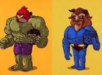 换头毁童年系列：绿巨人变成愤怒的小鸟，女神艾莎惨遭“换头”