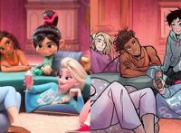 《无敌破坏王2》迪士尼公主们性转后的样子，竟然比王子还帅！