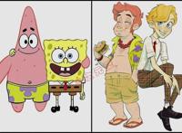 漫画师又出手“拟人”，海绵宝宝变帅气书生，功夫熊猫成白胖子！