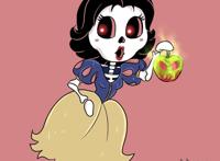 迪士尼公主也有恐怖的一面！全员变成“骷髅头”，盛世美颜不在了