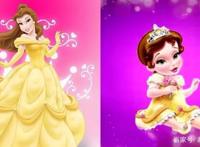 迪士尼公主婴儿照，贝儿公主萌萌哒，仙蒂公主粉嫩可爱