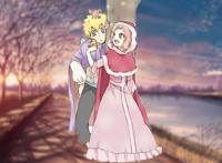 火影误入迪士尼，小樱长发公主造型抢镜，鸣人与小樱树下画面温馨