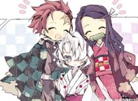 鬼灭之刃：累也成了祢豆子兄妹的家人，三个小可爱的日常充满温馨