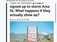 70多万网友要组团去51区找外星人？