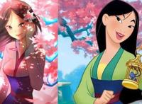 当迪士尼公主变成了日本画风，蒂安娜萌萌哒，花木兰太漂亮！