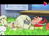 蜡笔小新，小新爸爸变成机器人，从此生活丰富多彩