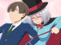 动画《魔术学姐》学姐又拿出了绳子，助手得了福利，鼓掌还不走心