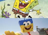 《海绵宝宝》动漫版VS电影版，看到派大星时心都被萌化了