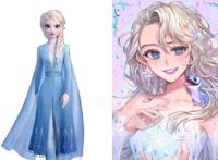 迪士尼公主遇日漫风，笑容和眼神很治愈，颜色炫酷到又飒又萌