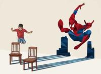 每个孩子都有英雄梦，当漫威英雄化身影子时，小男孩成为蜘蛛侠