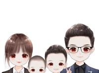 唯美漫画头像，一家三口、四口、五口手绘全家福图片