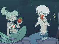 西红柿到底有多好吃，小美人鱼和她的弟弟都被它迷倒了