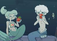 西红柿到底有多好吃，小美人鱼和她的弟弟都被它迷倒了