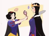 如果迪士尼反派变成主角，睡美人给女巫梳头，白雪给皇后照镜子