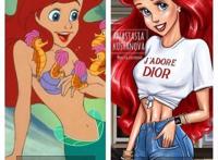 迪士尼公主换上现代装，爱丽儿成时尚女郎，爱洛公主成都市丽人