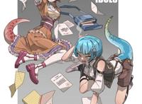 将恐龙娘化，倾头龙的姿势有点糟糕，蜿龙不愧是最“大”的恐龙