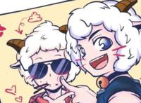 《喜羊羊与灰太狼》官方出的拟人图中，喜懒是CP，亮点是美羊羊