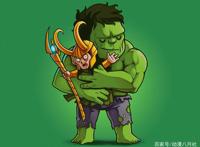 漫画：主角们感谢反派，洛基对于浩克的友好拥抱，感到浑身不适