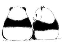 黑白漫画：《思考》，谁说熊猫就非得是黑白漫画？结局好可爱！