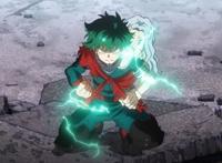 我的英雄学院第76集：绿谷变身“超蓝赛亚人”，一击经费拳秒治崎