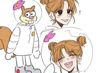 海绵宝宝：主角团拟人形象，妥妥的日漫风，珊迪原来是大美女